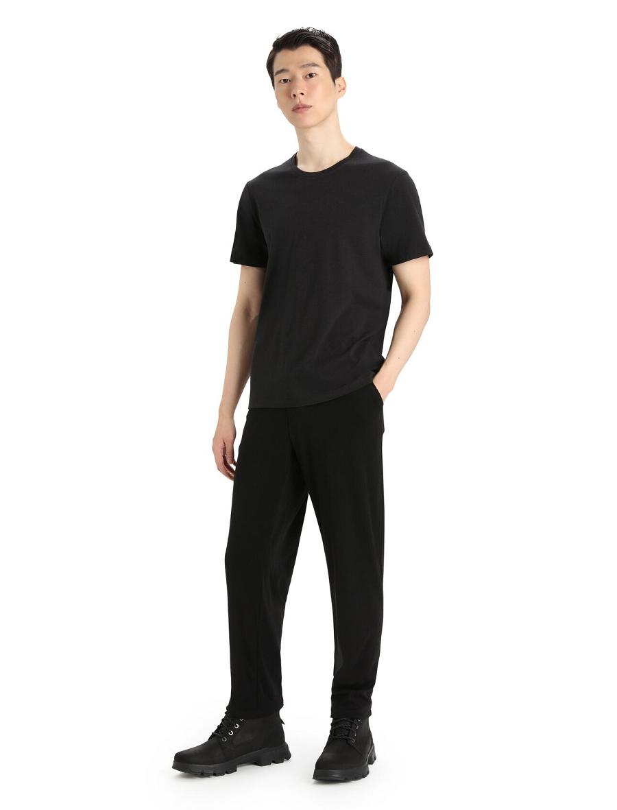 Black Icebreaker MerinoFine™ Interlock Men's Pants | AU 1119GSOL